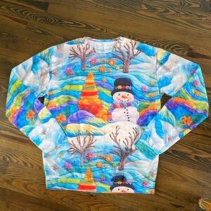 Snowman Christmas Tree Holiday Sweatshirt-2X